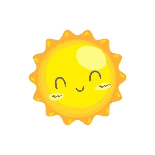 귀여운 미소, 태양, 벡터 — 스톡 벡터