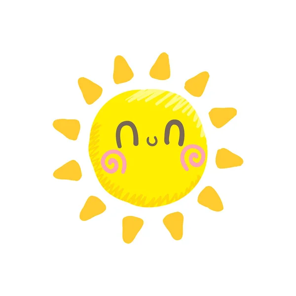 Mignon sourire soleil vecteur — Image vectorielle