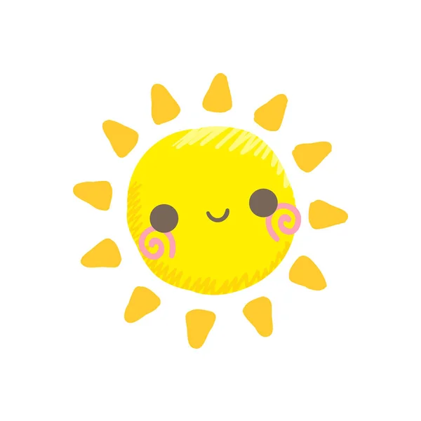 Bonito sorriso vetor do sol —  Vetores de Stock