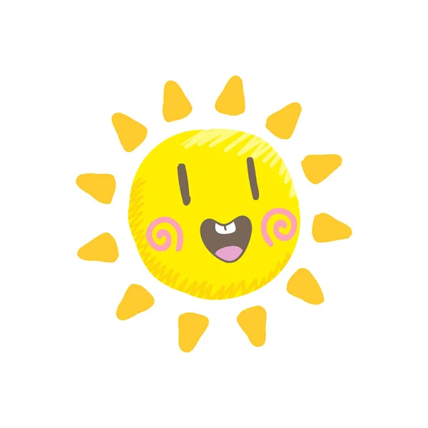 Cute smile sun vector — Stock Vector