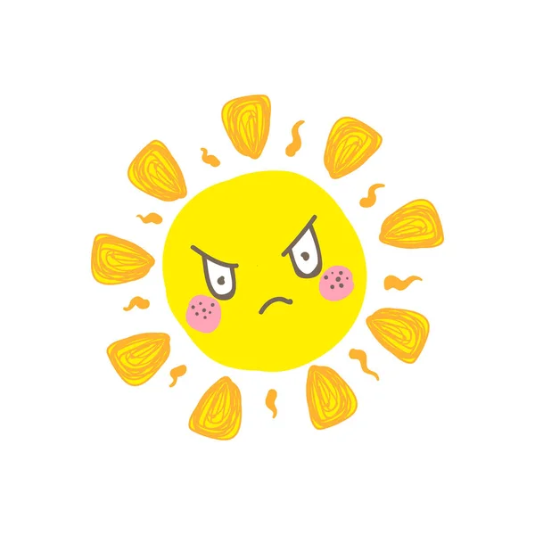 Niedlich wütend Sonnenvektor — Stockvektor