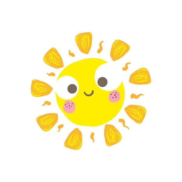 Mignon sourire soleil vecteur — Image vectorielle