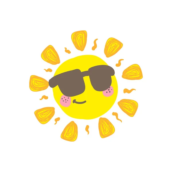 Mignon sourire soleil vecteur — Image vectorielle