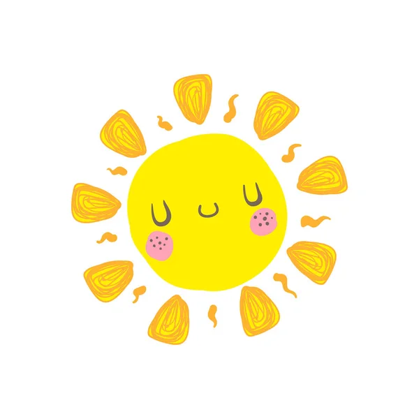 Mignon sourire soleil vecteur — Image vectorielle