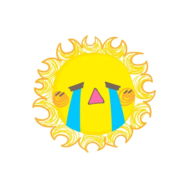 Χαριτωμένο διάνυσμα κλάμα ήλιο — Διανυσματικό Αρχείο