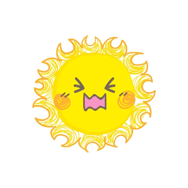 Mignon sourire soleil vecteur — Image vectorielle