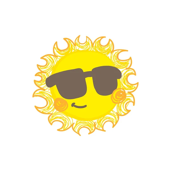 Niedliches Lächeln Sonnenvektor — Stockvektor