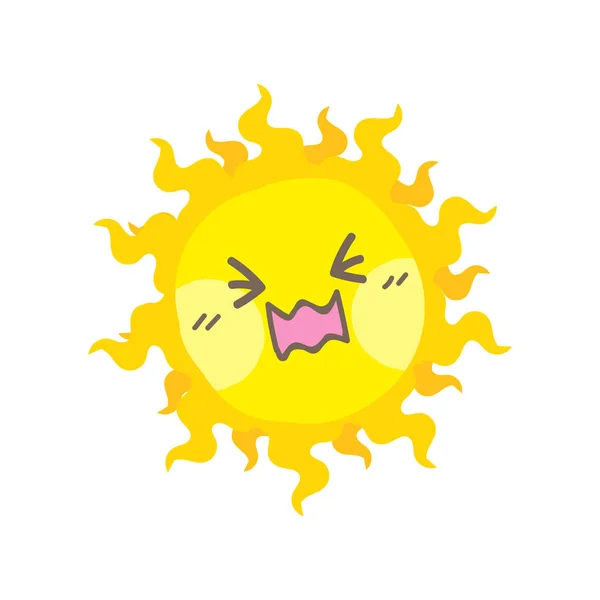 Sevimli ağlama güneş vektörü — Stok Vektör