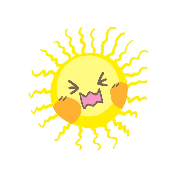 可爱的哭太阳矢量 — 图库矢量图片