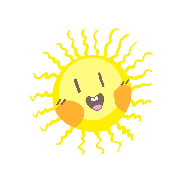 Милый вектор солнца улыбки — стоковый вектор