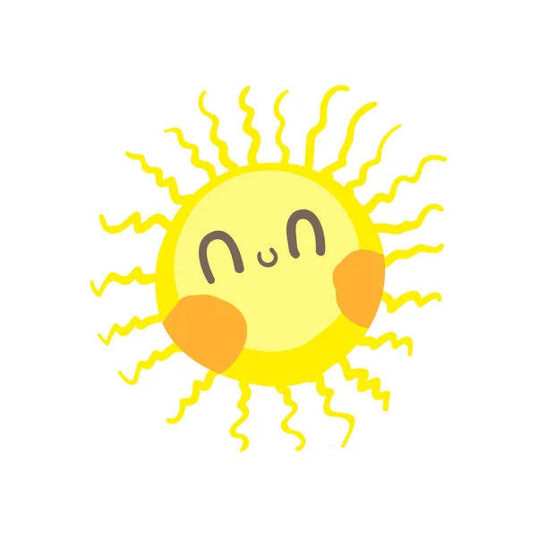 Sevimli gülümseme güneş vektörü — Stok Vektör