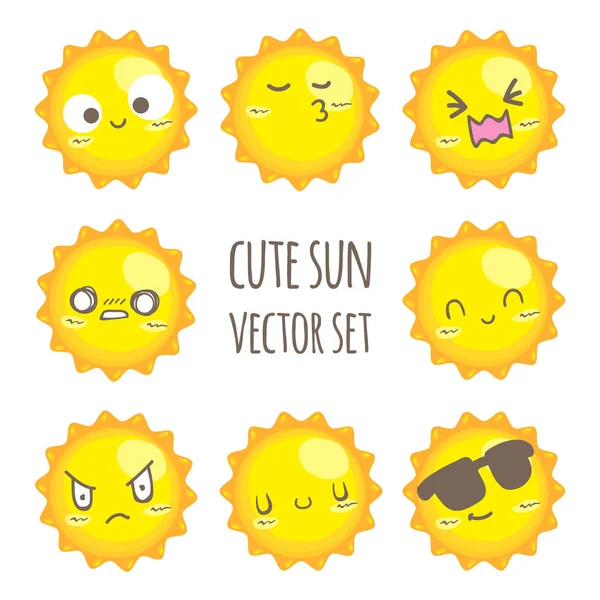 Lindo sol vector conjunto — Archivo Imágenes Vectoriales