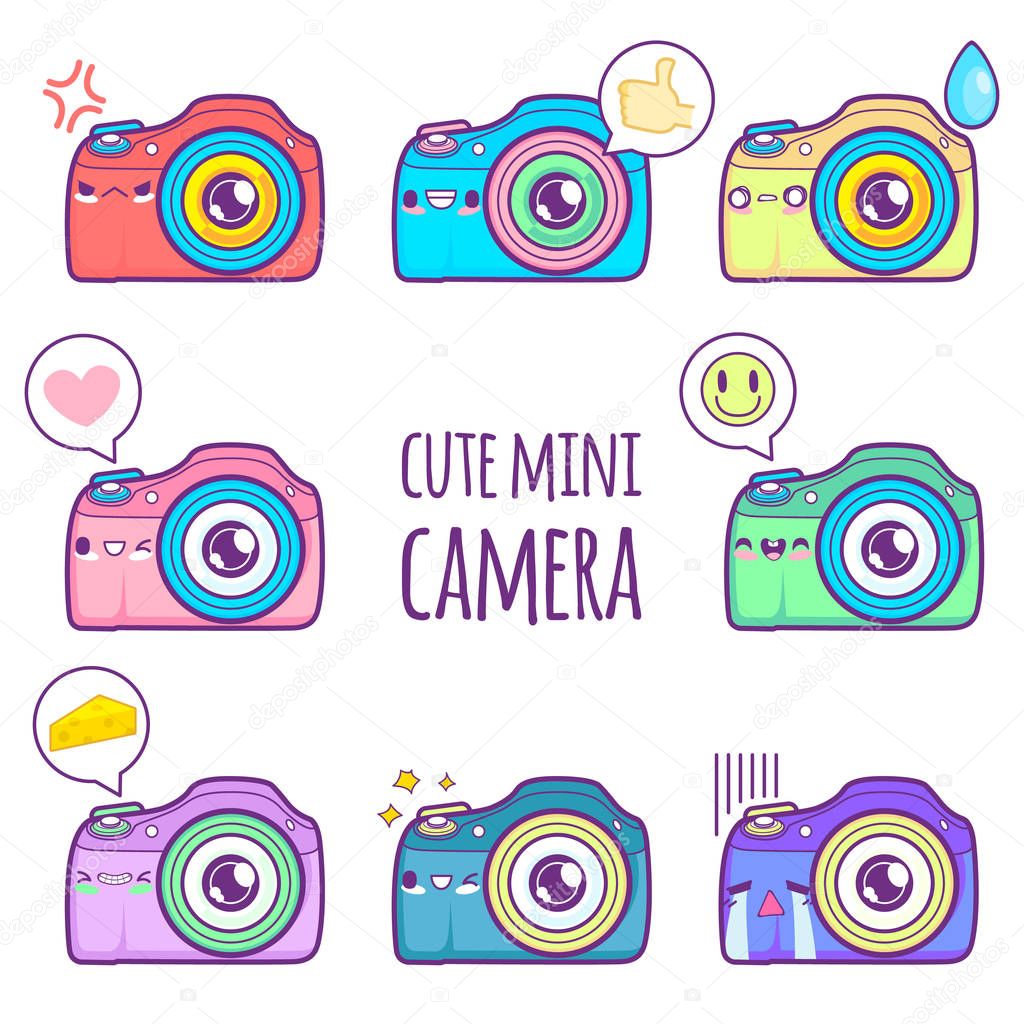 Cute camera sticker emoticon