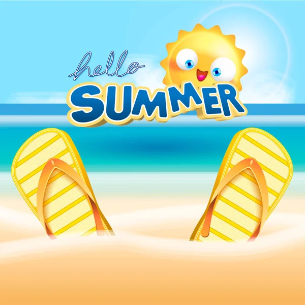 海滩暑假背景插图 — 图库矢量图片