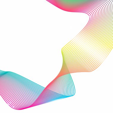 Soyut çizgili degrade dalga çizgisi sanatı