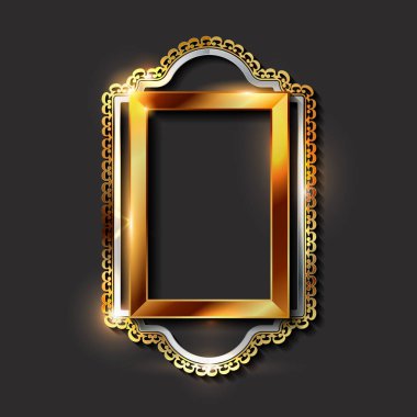 Dekoratif vintage altın çerçeveler ve sınırları