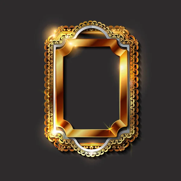 Dekorativní zlaté rámy a hranice — Stockový vektor