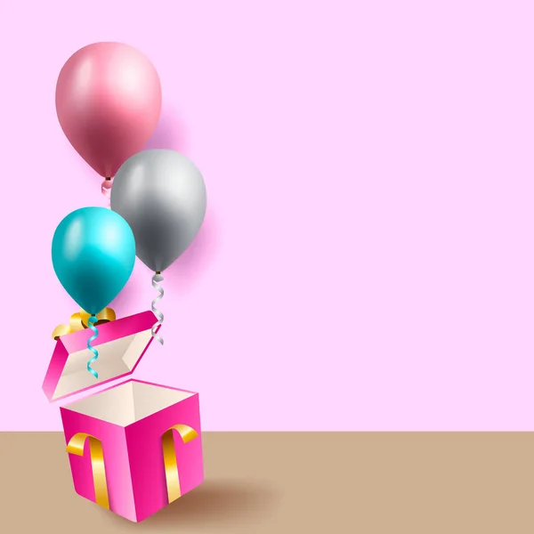 Aniversário celebração fundo, aniversário balão papel de parede —  Vetores de Stock