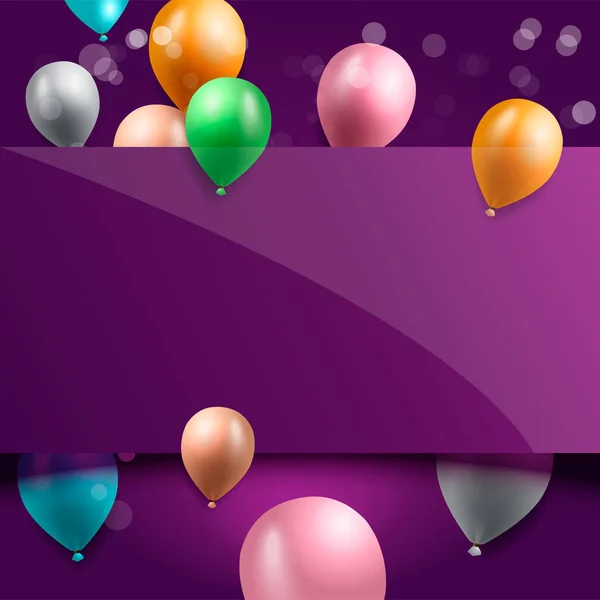 Fondo de celebración de cumpleaños, fondo de pantalla globo de cumpleaños — Vector de stock