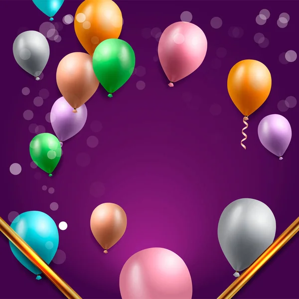 Fondo de celebración de cumpleaños, fondo de pantalla globo de cumpleaños — Vector de stock