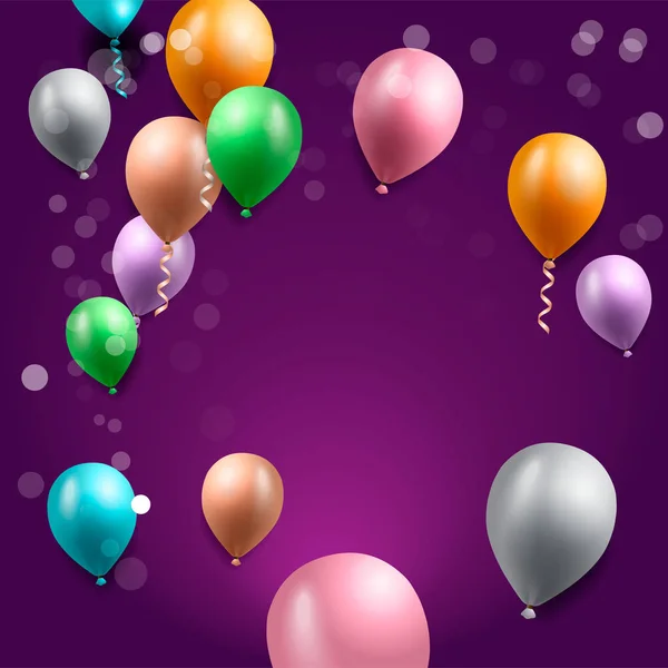 Fondo de celebración de cumpleaños, fondo de pantalla globo de cumpleaños — Vector de stock