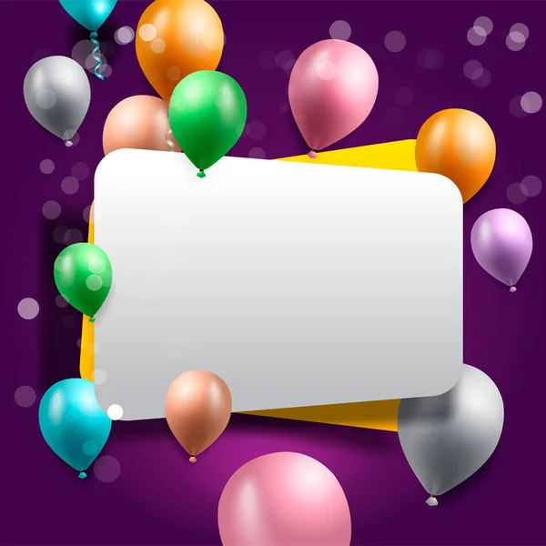 Fondo de celebración de cumpleaños, fondo de pantalla globo de cumpleaños — Vector de stock