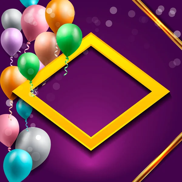 Verjaardag viering achtergrond, verjaardag ballon wallpaper — Stockvector