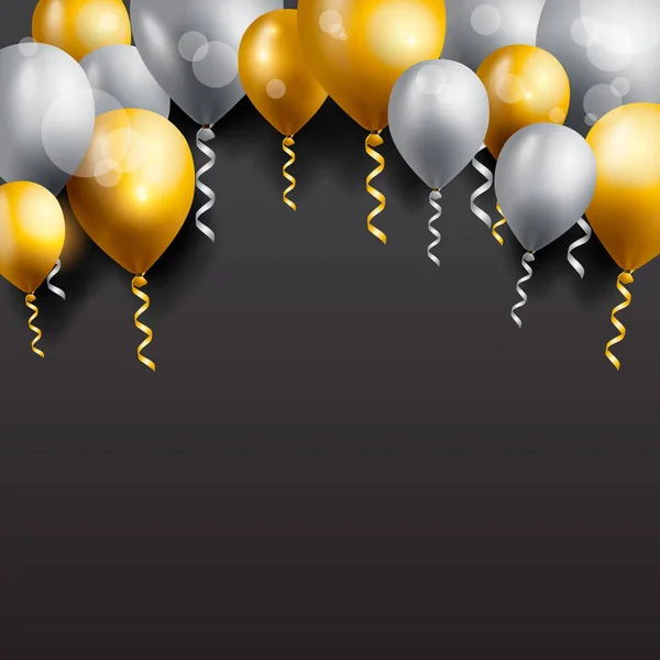 Fondo de celebración de cumpleaños, fondo de pantalla globo de cumpleaños — Vector de stock