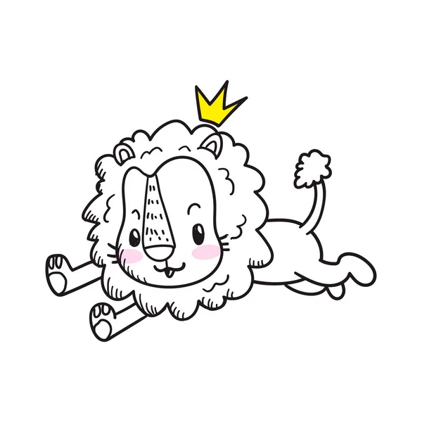 Bonito pequeno tigre desenho animado doodle vetor —  Vetores de Stock