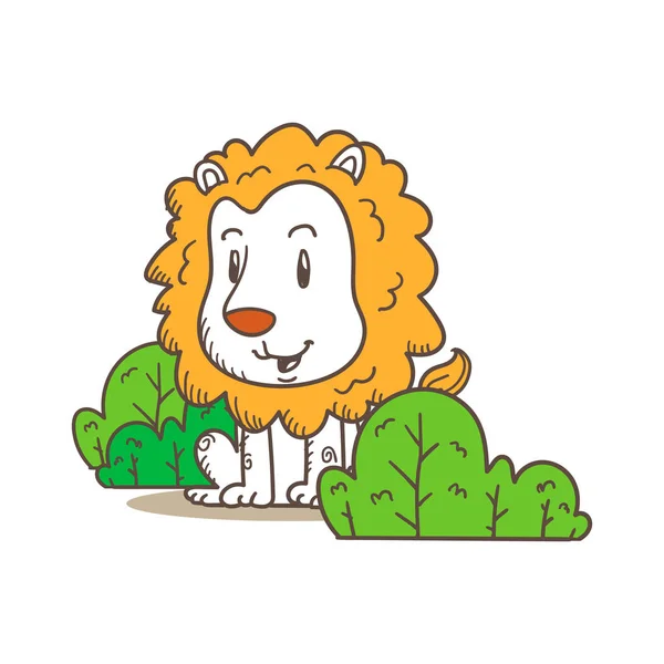 Bonito pequeno tigre desenho animado doodle vetor — Vetor de Stock