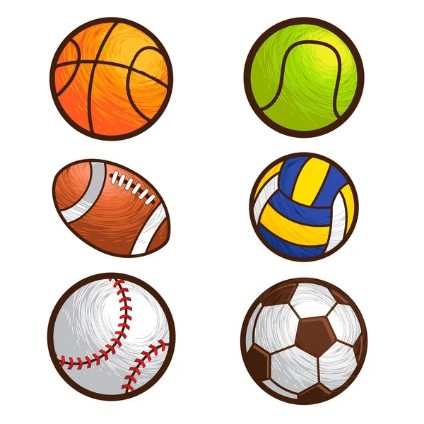 Sport Ball Vektor Illustration Set — Stockvektor