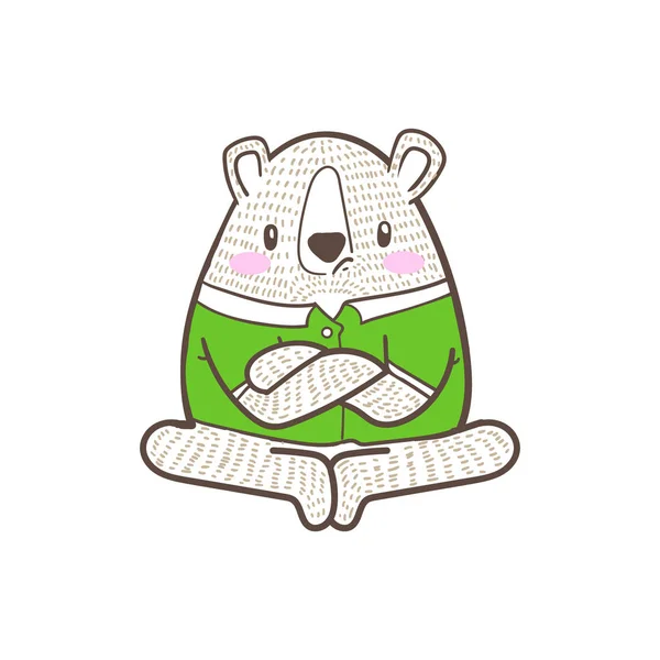 Χαριτωμένο μικρό αρκούδα καρτούν διάνυσμα — Διανυσματικό Αρχείο