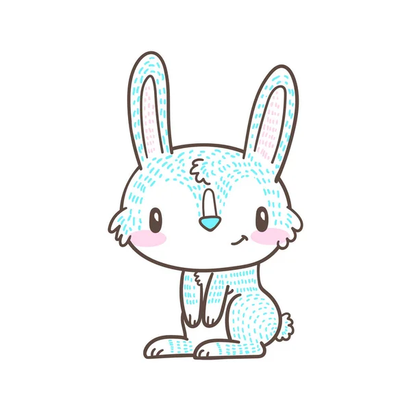 Söt liten kanin och kanin tecknad Doodle vektor — Stock vektor