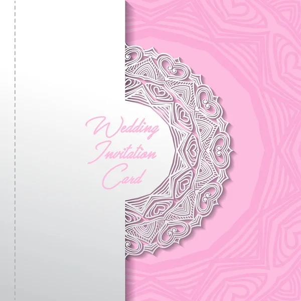 Hochzeitseinladungskarte Papier geschnitten Design — Stockvektor