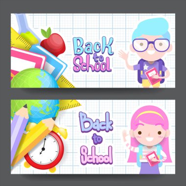 okul vektör ilüstrasyonuna geri dön