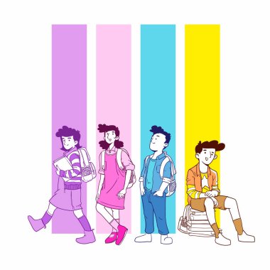 okul vektör ilüstrasyonuna geri dön