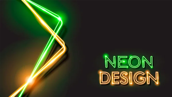 Soyut Parlayan Neon Siyah Arka Plan Tasarımı — Stok Vektör