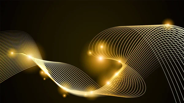 Licht Linie Gold Swirl-Effekt — Stockvektor
