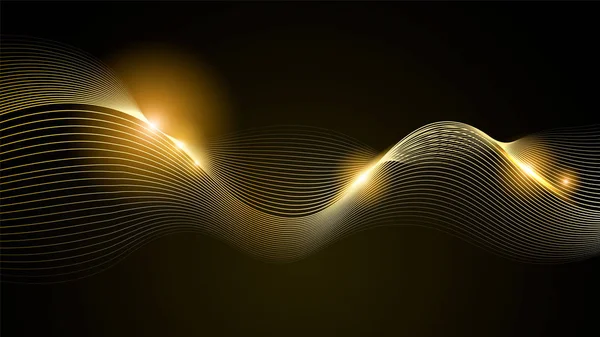 Design abstrakter goldener Wellenlinien — Stockvektor