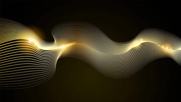 Goldene Linie abstrakter Hintergrund Vektor Illustration — Stockvektor
