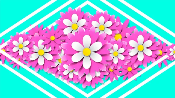 Papel recortado estilo fondo floral — Vector de stock