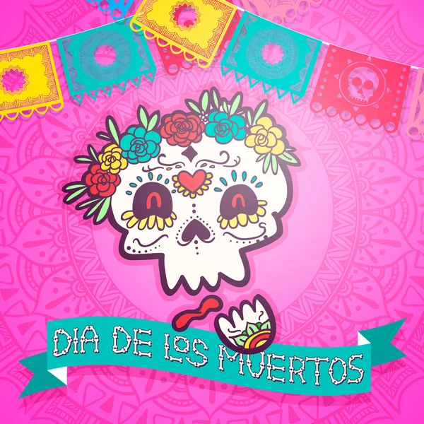 Día de Muertos fiesta celebración vector ilustración — Vector de stock