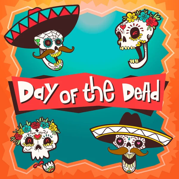 Día de Muertos fiesta celebración vector ilustración — Vector de stock