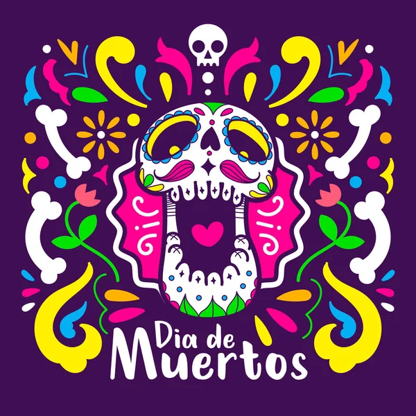 Illustration Affiche Dia Los Muertos — Image vectorielle