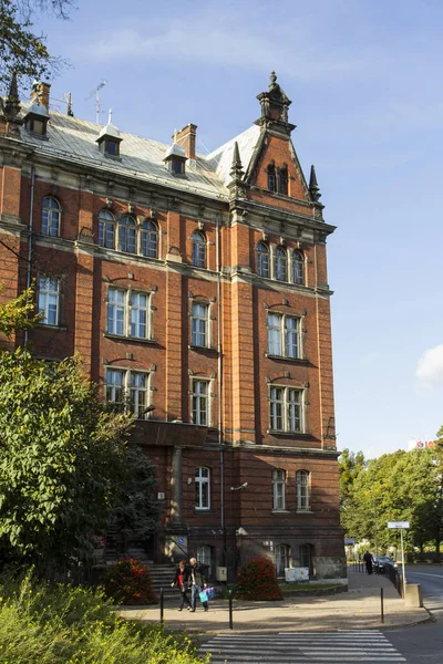 Fasaden Vacker Historisk Byggnad Gatan Gamla Stan Gdansk Polen — Stockfoto