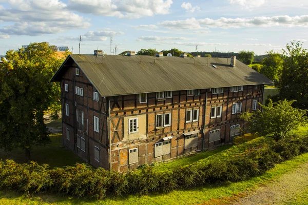 Tradycyjnych Historycznych Polski Dom Park Gdańsku Polska — Zdjęcie stockowe