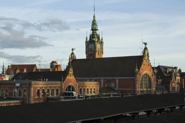 Den Vackra Byggnaden Den Centrala Järnvägsstationen Gdansk Polen — Stockfoto