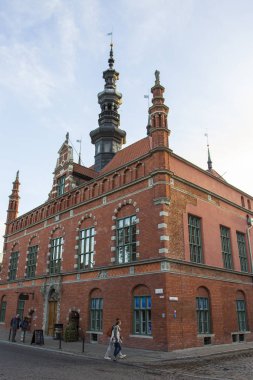 Gdansk güzel Gotik evde. Polonya