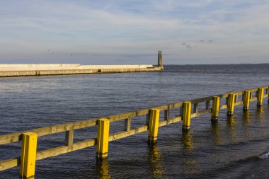 Gdynia liman deniz feneri. Polonya