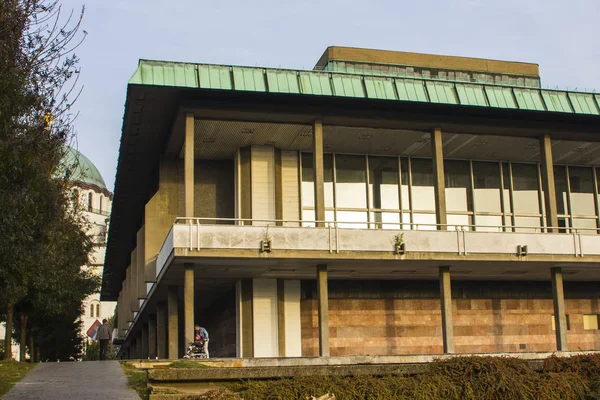 Edificio Biblioteca Nacional Belgrado Serbia — Foto de Stock